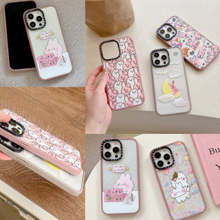 เคสโทรศัพท์มือถือ แบบใส เนื้อแมตต์ ป้องกันฝุ่น ลายกระต่ายน่ารัก สําหรับ iphone 11 12 13 14 pro promax