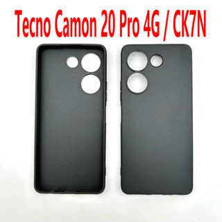 ใหม่ เคสโทรศัพท์มือถือ ซิลิโคนนิ่ม TPU ผิวด้าน สีดํา สําหรับ Tecno Camon 20 Pro 4G CK7N 2023