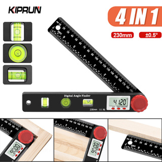 Kiprun ไม้โปรแทรกเตอร์ดิจิทัล วัดมุม 7 นิ้ว 190 มม. 0-999 4 in 1° จอแสดงผล LCD