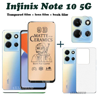 (3 In 1) infinix Note 30 ฟิล์มกระจกนิรภัยเซรามิค กันรอยหน้าจอ + ฟิล์มกล้อง + ฟิล์มด้านหลัง สําหรับ infinix Note 30 5G ฟิล์มเซรามิค นิ่ม