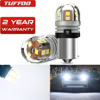 Tuffoo หลอดไฟสัญญาณ LED 1156 7506 Ba15s P21w 12V 24V 6000K สีขาว แบบเปลี่ยน สําหรับรถยนต์ DRL 2 ชิ้น