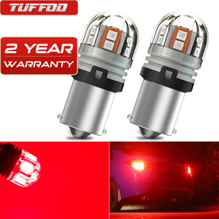 Tuffoo หลอดไฟตัดหมอก LED 1156 7506 Ba15s P21w 12V 24V สีแดง แบบเปลี่ยน สําหรับรถยนต์ 2 ชิ้น