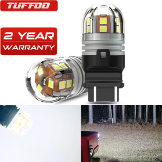 Tuffoo หลอดไฟท้ายรถยนต์ LED T25 3156 3157 3056 3057 3457 4057 4157 P27 7W 6000K สีขาว แบบเปลี่ยน สําหรับไฟท้ายรถยนต์ DRL Day Running 2 ชิ้น