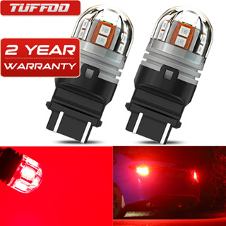 Tuffoo หลอดไฟท้ายรถยนต์ LED DRL T25 3156 3157 3056 3057 3457 4057 4157 P27 7W สีแดง แบบเปลี่ยน 2 ชิ้น