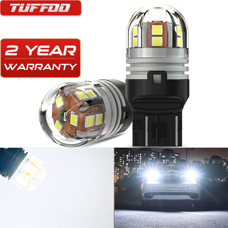 Tuffoo หลอดไฟท้ายรถยนต์ LED 7440 7441 7443 7444 T20 W21W W21/5W 6000K สีขาว แบบเปลี่ยน 2 ชิ้น