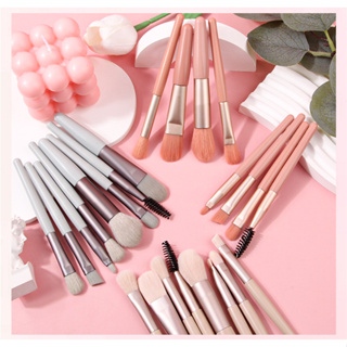 8 soft hair portable makeup brushes for beginners Soft hair matte powder blusher brush eye shadow tool set