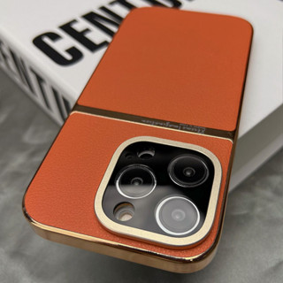 【PC hard case/With lens film/Orange】เคส compatible for iPhone 13 14 pro max case