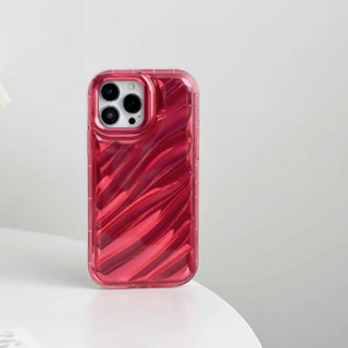 【Personality Water Wave/Soft case/Red】เคส compatible for iPhone 7 8 plus x xr xs max 11 12 13 14 pro max case