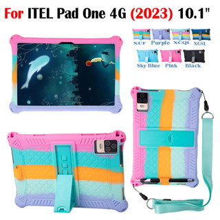 เคสแท็บเล็ต PC ซิลิโคนนิ่ม กันกระแทก พร้อมขาตั้ง สําหรับ itel Pad 1 (2023) 10.1 นิ้ว Android One 4G 10.1 นิ้ว Pad1 PadOne