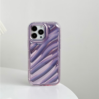 【Personality Water Wave/Soft case/Purple】เคส compatible for iPhone 7 8 plus x xr xs max 11 12 13 14 pro max case