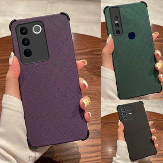 เคสมือถือ แบบนิ่ม สีม่วงเข้ม กันกระแทก สําหรับ vivo v27 5g v27 pro v23 pro v20 pro vivo v23 v15 v17