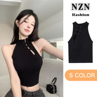 NZN เสื้อครอปท็อปเซ็กซี่ สีพื้น แฟชั่นเกาหลี สําหรับผู้หญิง