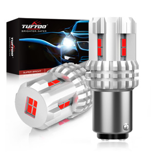 Tuffoo หลอดไฟเบรกท้ายรถยนต์ LED 1157 P21 5W BAY15D T20 7440 7443 W21 5W สีแดง 2 ชิ้น