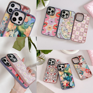 เคสโทรศัพท์มือถือ แบบใส เนื้อแมตต์ กันฝุ่น ลายดอกทิวลิป หน้ายิ้ม สีม่วงเข้ม สําหรับ iphone 11 12 13 14 pro promax