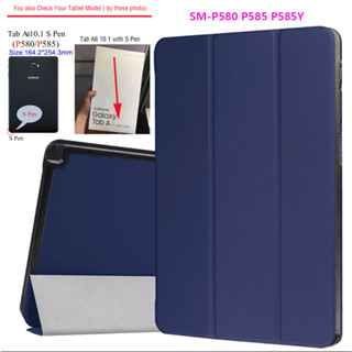 Samsung Galaxy Tab A (2016, 10.1, Wi-Fi) With S Pen (SM-P580 / SM-P585 / SM-P585Y) Tablet PU Leather Case Adjustable Folding Stand Cover