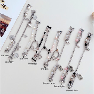 สายนาฬิกาmi band 8 สาย ข้อมือ ประดับลูกปัด สเตนเลส แบบเปลี่ยน สําหรับ Fashion Beads Watchband For Xiaomi mi band 8 Strap Beads Smart Band 8 Strap Loop Replacement สาย mi band 8 Strap Replacement Bracelet miband8 Watch Strap Staineless Steel Buckle