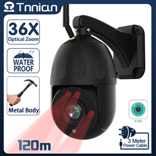 Tnnian กล้องวงจรปิดไร้สาย 4K 8MP 4G CCTV ซูมออปติคอล 50x โลหะ กันน้ํา มองเห็นกลางคืน 120 เมตร 360 WIFI PTZ IP สําหรับบ้าน