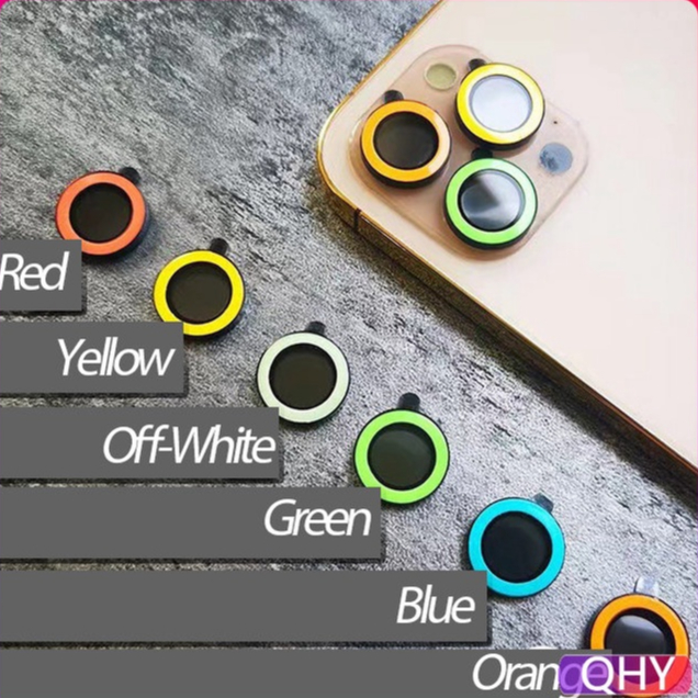 Qhy - ใช้งานร่วมกับ iPhone 15 16 14 12 11 Pro Max 13 plus Mini 9H ความแข็งกระจกนิรภัย noctilucent เรืองแสงป้องกันหน้าจอกรณีกลับเลนส์ฝาครอบเลนส์กล้องป้องกัน