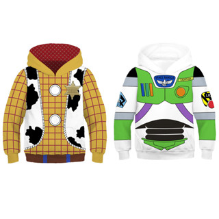 เสื้อกันหนาว มีฮู้ด พิมพ์ลายดิจิตอล Toy Story สําหรับเด็กผู้ชาย