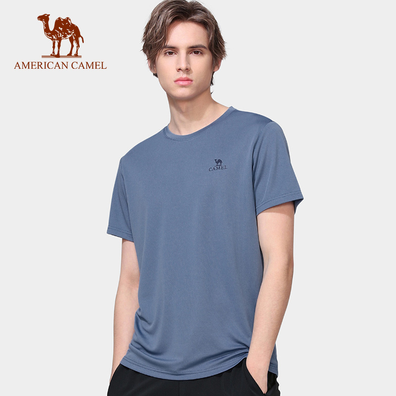 American CAMEL เสื้อยืดคอกลม แขนสั้น แบบแห้งเร็ว ระบายอากาศ สําหรับเล่นกีฬากลางแจ้ง