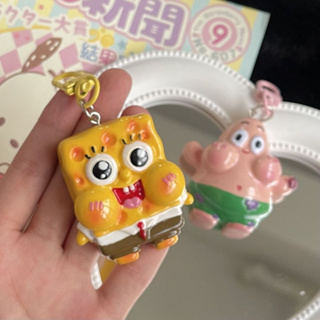 พวงกุญแจ จี้เรซิ่น รูปการ์ตูน SpongeBob SquarePants Pie Star น่ารัก เหมาะกับของขวัญ สําหรับเด็กผู้หญิง