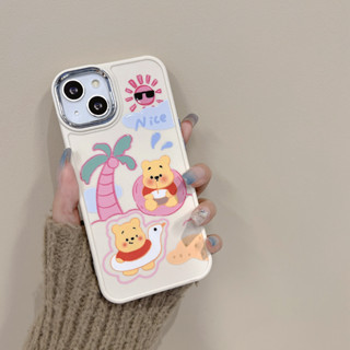 เคสโทรศัพท์มือถือ กันกระแทก ลายการ์ตูนหมีสีเหลือง สําหรับ iPhone 14 ProMax 14 Pro 13 ProMax 12 Pro Max 11