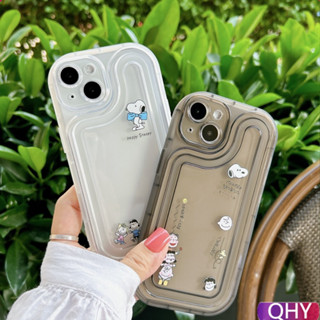 Qhy - พร้อมส่ง เคสโทรศัพท์มือถือ แบบหนา ลายการ์ตูนสุนัขน่ารัก แม่นยํา สีดํา สําหรับ Iphone 11 7 8 Plus XR xs 12 13 14 Pro Max