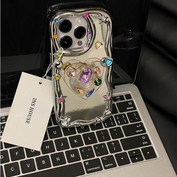 เคสโทรศัพท์มือถือ แบบนิ่ม ลายหัวใจ ชุบเงิน สําหรับ iphone 15 15 promax 13 promax 12 pro max 11 pro max xs max 14promax x xs