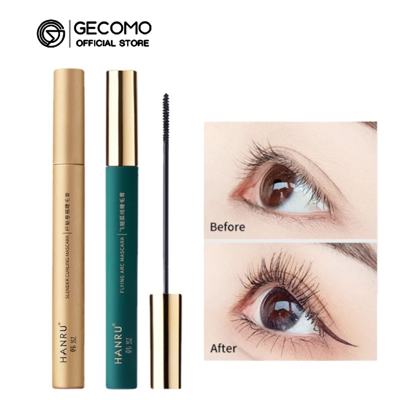 Gecomo มาสคาร่า สีดํา ติดทนนาน ขนตางอน กันน้ํา เพิ่มความหนา