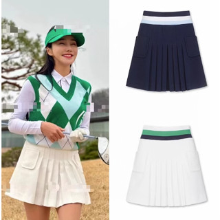 เสื้อกีฬากอล์ฟ กระโปรงสั้น ระบายอากาศ แห้งเร็ว สไตล์เกาหลี สําหรับผู้หญิง 2023