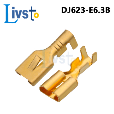 50/100pcs H62 ทองเหลืองดีบุก 6.3 มม.ขั้วต่อยานยนต์ตัวเชื่อมต่อหญิง Terminal E6.3 G196