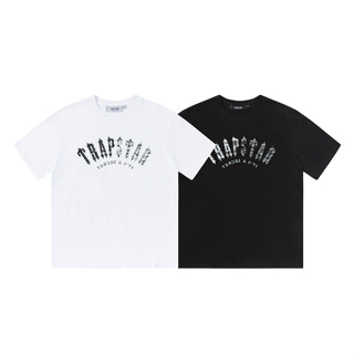 Trapstar ใหม่เสื้อยืดคอกลมลายพรางผู้ชายและผู้หญิงลำลองแขนสั้น