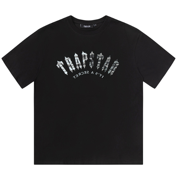 ใหม่ เสื้อยืดแขนสั้น ผ้าฝ้ายแท้ ลาย Trapstar สําหรับผู้ชาย และผู้หญิง 0524