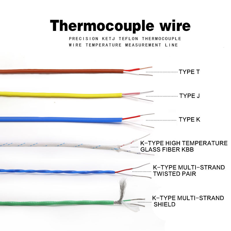 Teflon Teflon KYT Thermocouple Temperature Sensing Wire 2 * 0.3/0.5mm Compensation Wire K Type T Typ