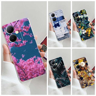 เคสโทรศัพท์มือถือแบบนิ่ม TPU ใส ลายดอกไม้ หลากสี สําหรับ VIVO Y78 5G VIVOY78 Y 78