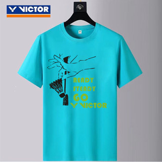 เสื้อยืดแขนสั้น ดูดซับเหงื่อได้ดี แบบแห้งเร็ว ลาย Victor New Badminton Competition สําหรับผู้ชาย และผู้หญิง 2023