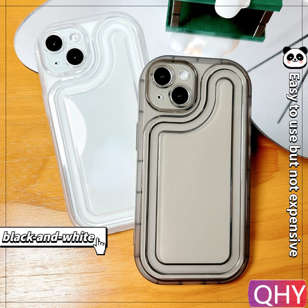 Qhy - พร้อมส่ง เคสโทรศัพท์มือถือแบบใส หนา สีพื้น สําหรับ Iphone 15 7 8 Plus XR xs 11 12 13 14 Pro Max