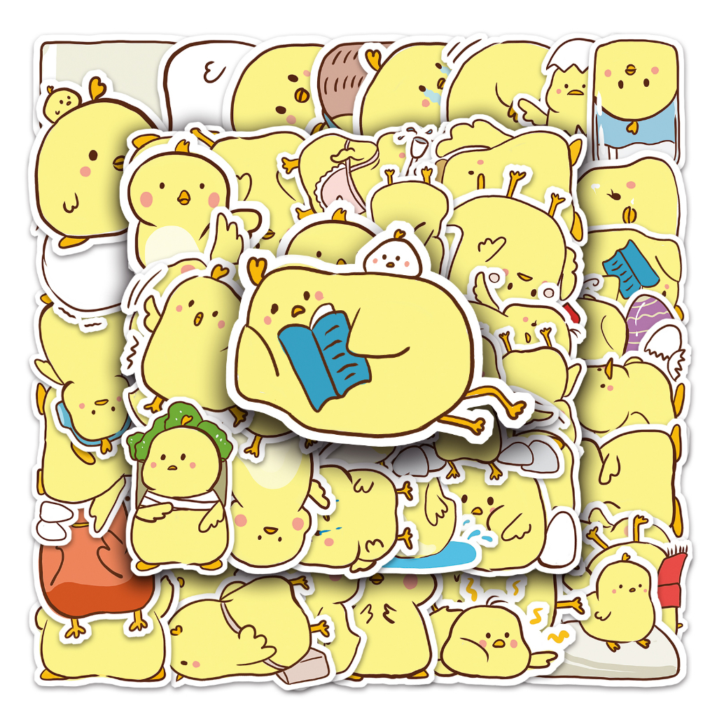 50ชิ้นไก่ตลก ทําเอง สร้างสรรค์แล็ปท็อป/มอเตอร์/รถ/สติกเกอร์ห้ามเลือดบ้านรูปลอกสติกเกอร์กันน้ํา