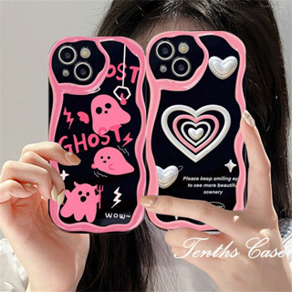 Samsung A14 A54 A34 A04 A04s A13 A23 A24 A53 A03 A03s A52 A32 A33 A22 A12 A51 A50 A50s A30sเคสโทรศัพท์มือถือ Tpu นิ่ม ขอบโค้ง ลายหัวใจ 3D สีชมพู สําหรับ