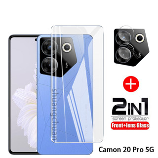 Tecno Camon 20 pro 5G กระจกนิรภัย 2in1 Tecno Pova Neo 3 ฟิล์มกระจกกันรอยหน้าจอ HD และฟิล์มกันรอยเลนส์กล้อง Tecno Camon 20 pro กระจก