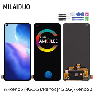 หน้าจอสัมผัสดิจิทัล LCD สําหรับ OPPO Reno5 5G CPH2145 Reno 5 4G CPH2159 Reno5 Z CPH2211 Reno6 4G CPH2235 Reno 6 5G PEQM00 CPH2251