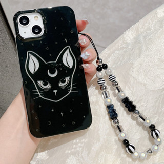 เคสโทรศัพท์มือถือ ลายแมว Luna พร้อมสายคล้องมือ สําหรับ iPhone 14ProMax 13 iPhone11 12 ProMax