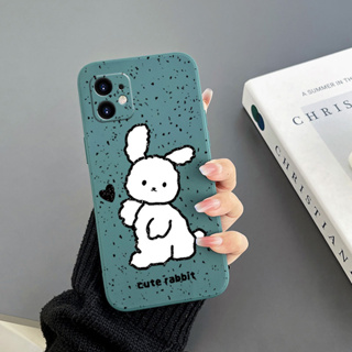 เคสโทรศัพท์มือถือ Tpu ขอบตรง ลายกระต่าย สําหรับ iPhone 11 11 pro 11 pro max 12 12 pro 12 pro max