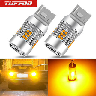 Tuffoo หลอดไฟเลี้ยว LED T20 WY21W 7440 สีเหลืองอําพัน แบบเปลี่ยน สําหรับรถยนต์ 2 ชิ้น