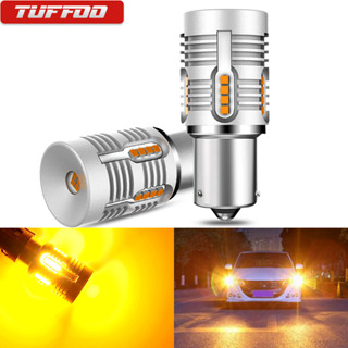 Tuffoo วงจรรวม P21W Ba15s 1156-180 2 ชิ้น° Py21w Bau15s 1156-150° หลอดไฟเลี้ยวรถยนต์ LED สีเหลืองอําพัน แบบเปลี่ยน