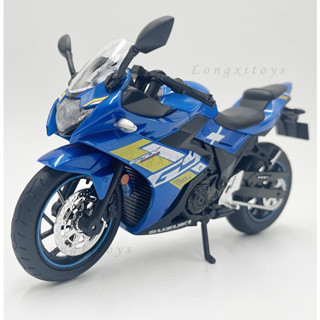 โมเดลรถจักรยานยนต์จําลอง Suzuki GSX-250SR ขนาด 1:12 พร้อมเสียง และไฟ ของเล่นสําหรับเด็ก