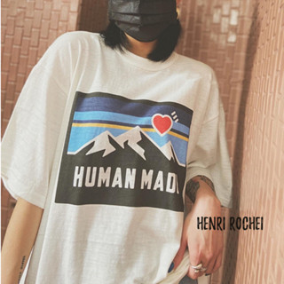 เสื้อยืดแขนสั้นลําลอง คอกลม ผ้าฝ้าย ทรงหลวม พิมพ์ลายตัวอักษร HUMAN MADE สําหรับผู้ชาย และผู้หญิง