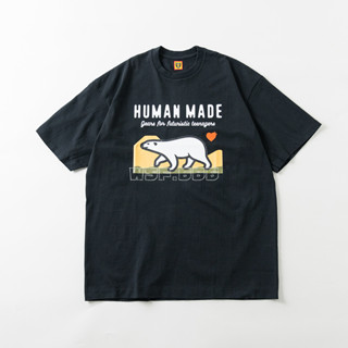 เสื้อยืดแขนสั้น ผ้าฝ้าย พิมพ์ลายการ์ตูน Human Made สําหรับคู่รัก