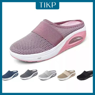 Tikp รองเท้าแตะ แบบสวม แฟชั่น สไตล์เกาหลี สําหรับผู้หญิง ไซซ์ 36-43 MS902 6 สี