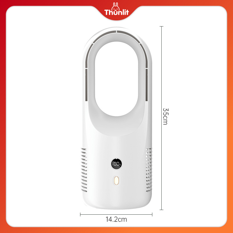 Thunlit พัดลมไร้ใบพัดไฟฟ้า แบบชาร์จ USB 2000mAh พัดลมตั้งโต๊ะ ขนาดเล็ก เสียงเงียบ สำหรับบ้านหรือสำนักงาน ราคา ถูกที่สุด ดีลบีเคเค แกลเลอรีภาพที่ 9